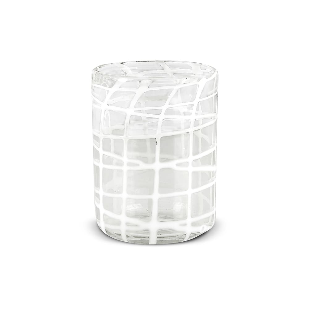 Abstract White 12oz Rocks Glass