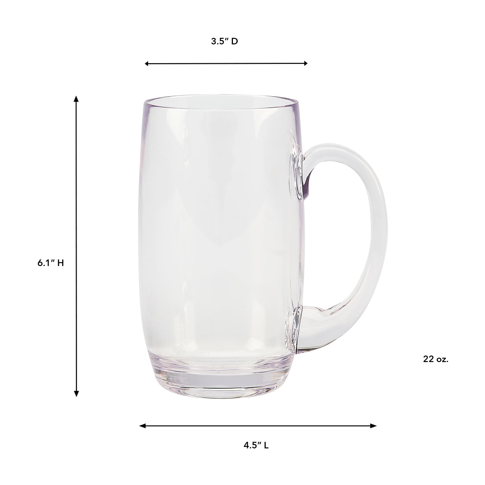 Capri Clear Polycarbonate Beer Mug - Image 2