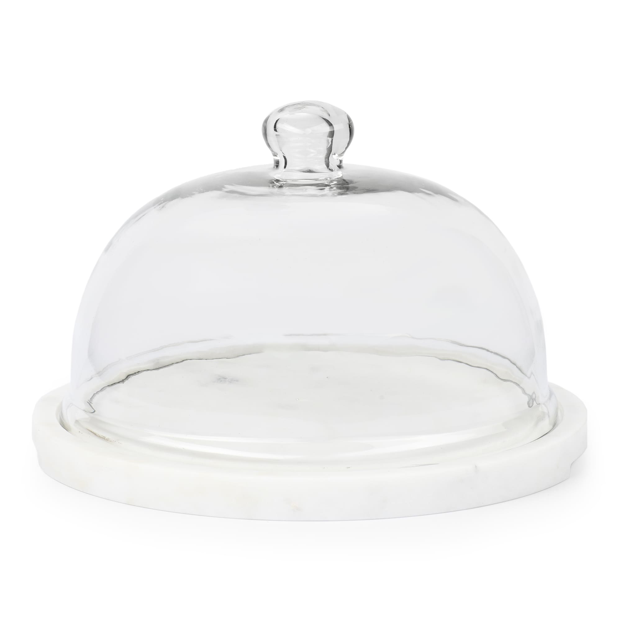 Geneva Marble and Glass Domed Snack Platter Large