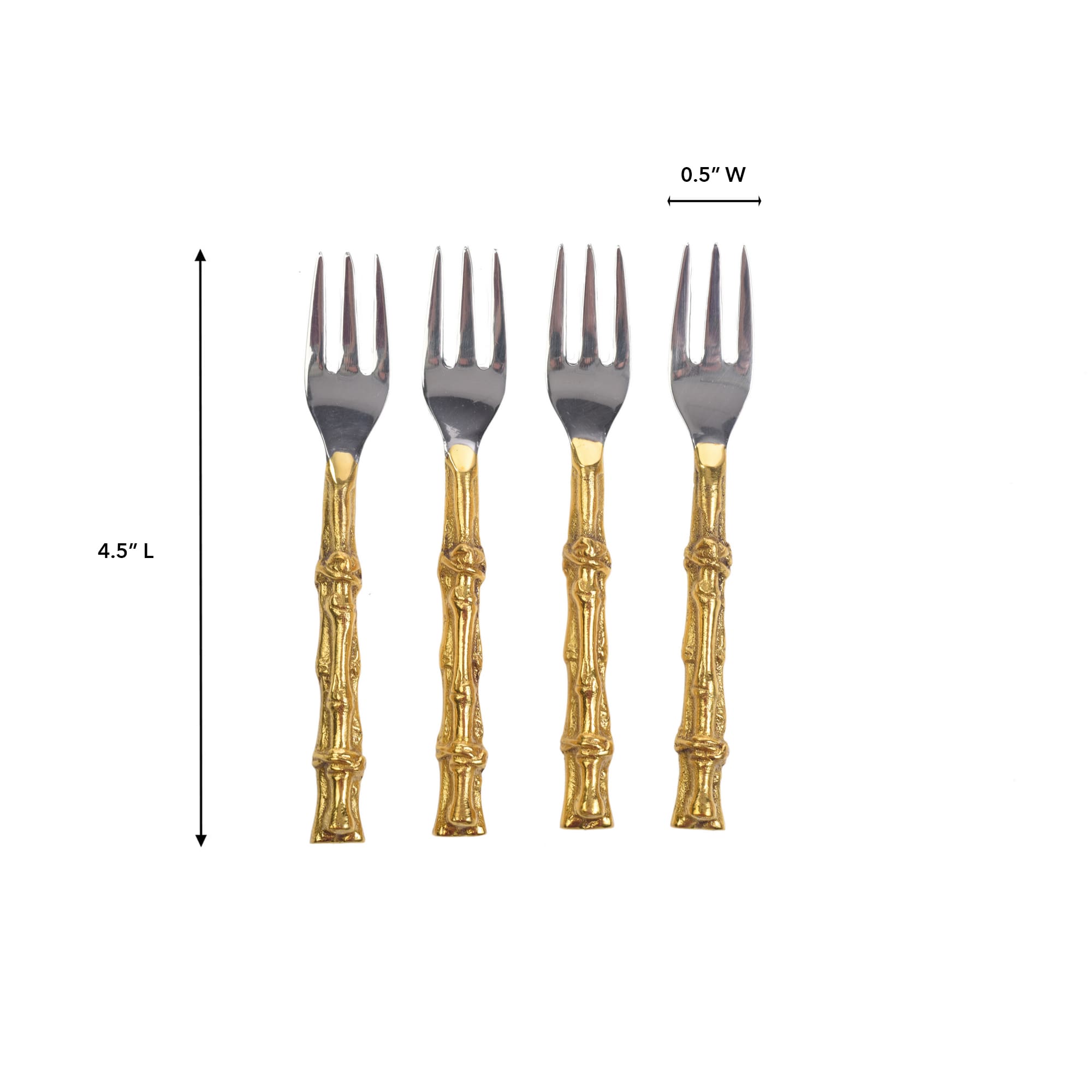 FIJI Gold Bamboo Appetizer Fork Set of 4 - Image 2