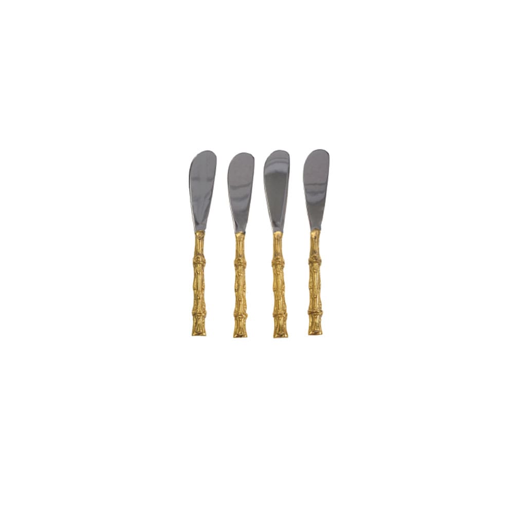 FIJI Gold Bamboo Appetizer Spreader Set of 4