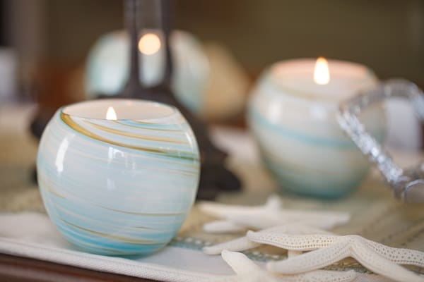 Galaxy Aqua Glass Candle Votive - Image 4
