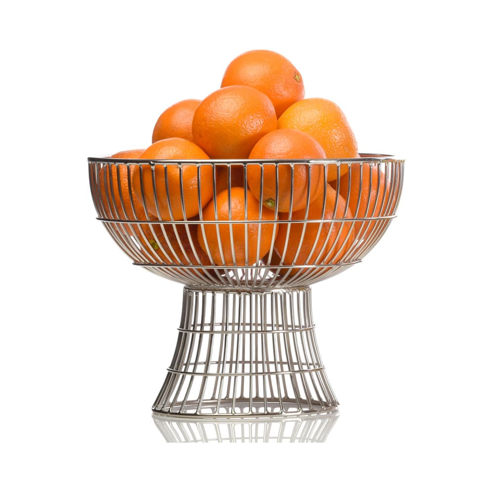 Comet Footed Metal Serving Bowl Small Silver