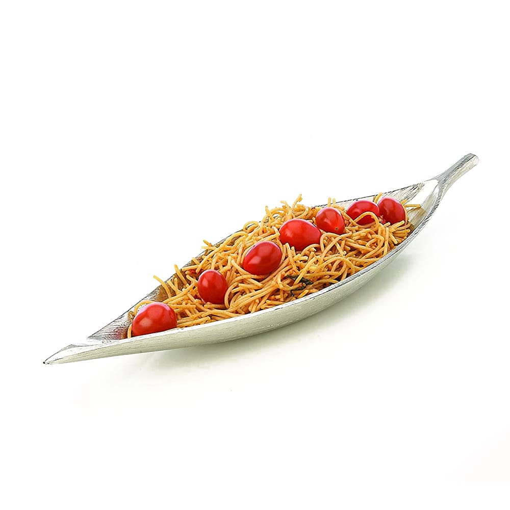 Jungle Leaf Shaped Aluminum Serving Bowl Large