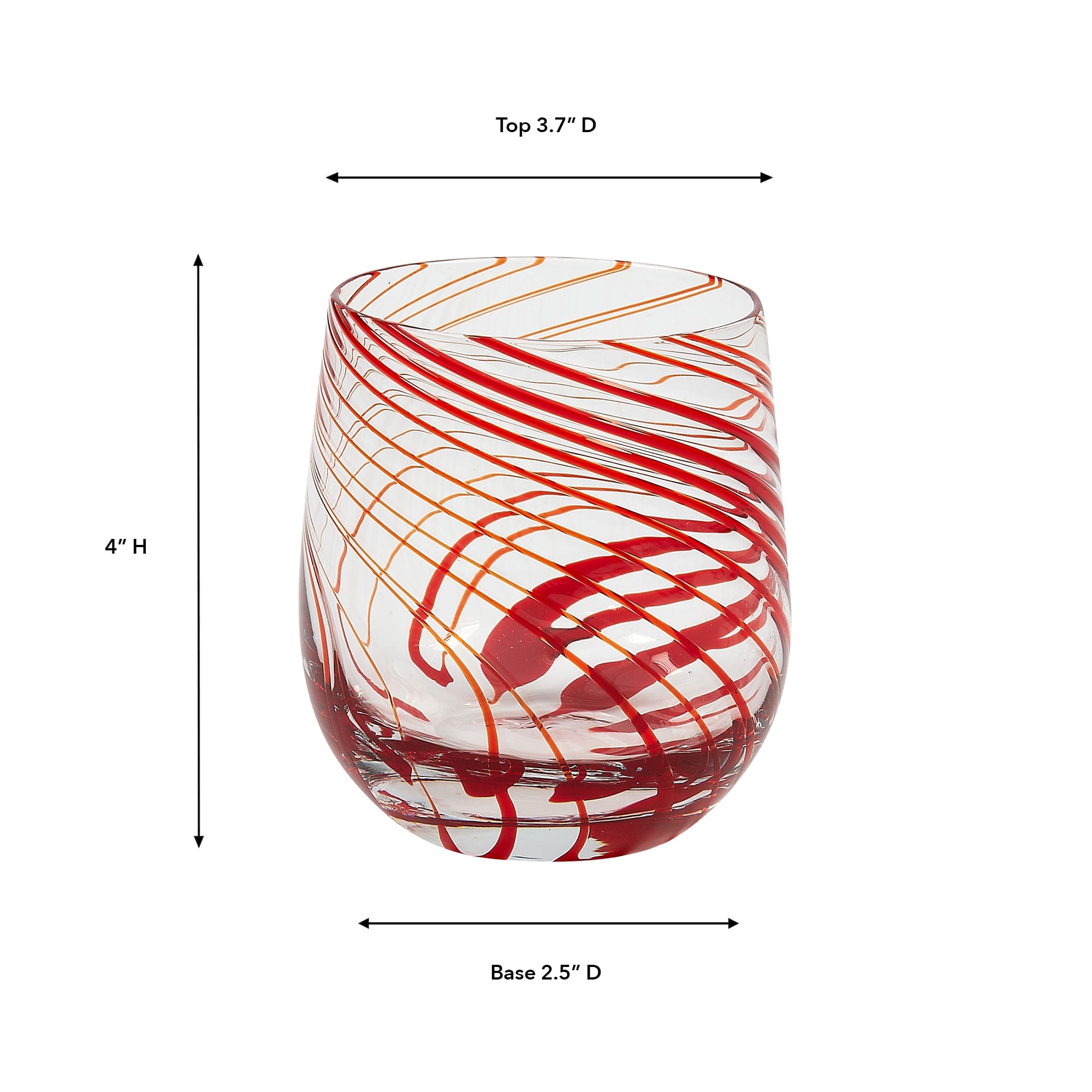 Marbella Red 14oz Rocks Glass - Image 2