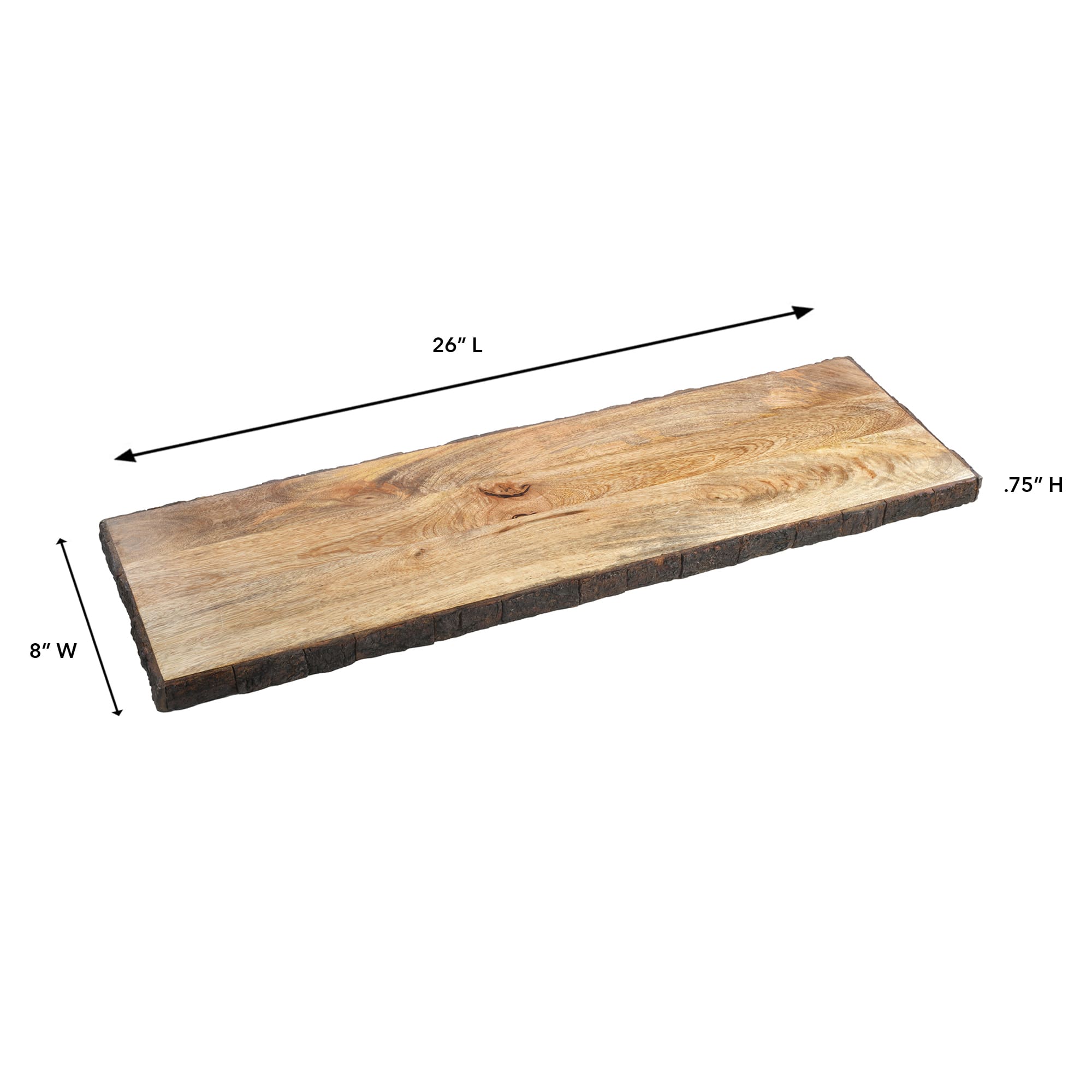 Napa Mango Wood Large Rectangle Bark Platter - Image 2