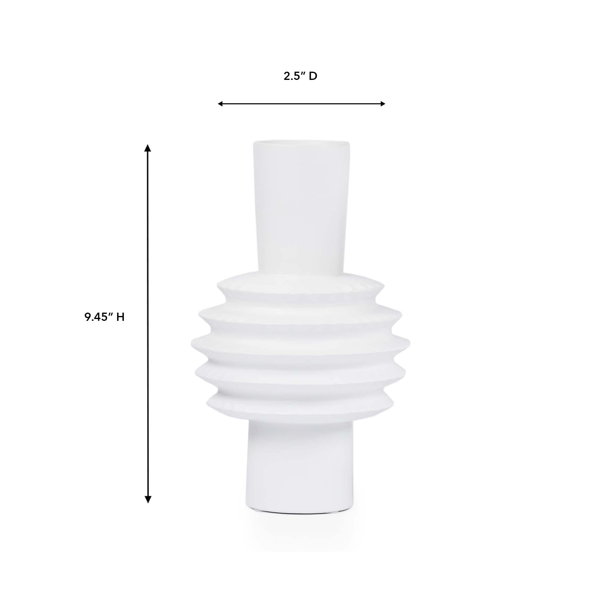 Nori White Ceramic Vase - Image 2