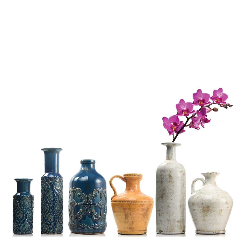 Casablanca Rustic Blue Terracotta Vase - Image 2