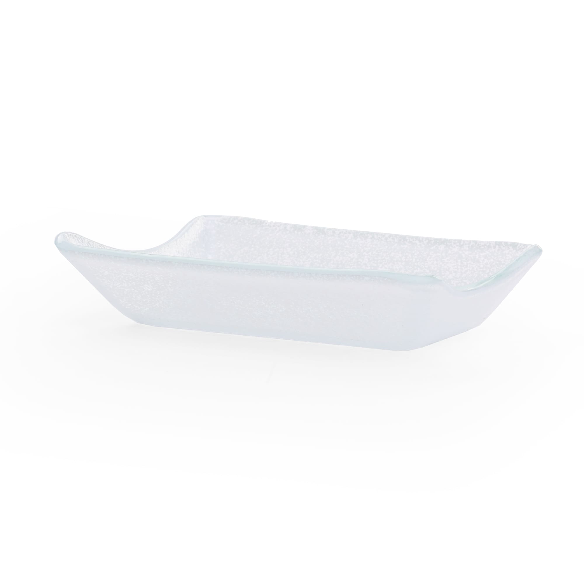 Splendido Small 4.6 OZ Rectangular White Glass Bowl