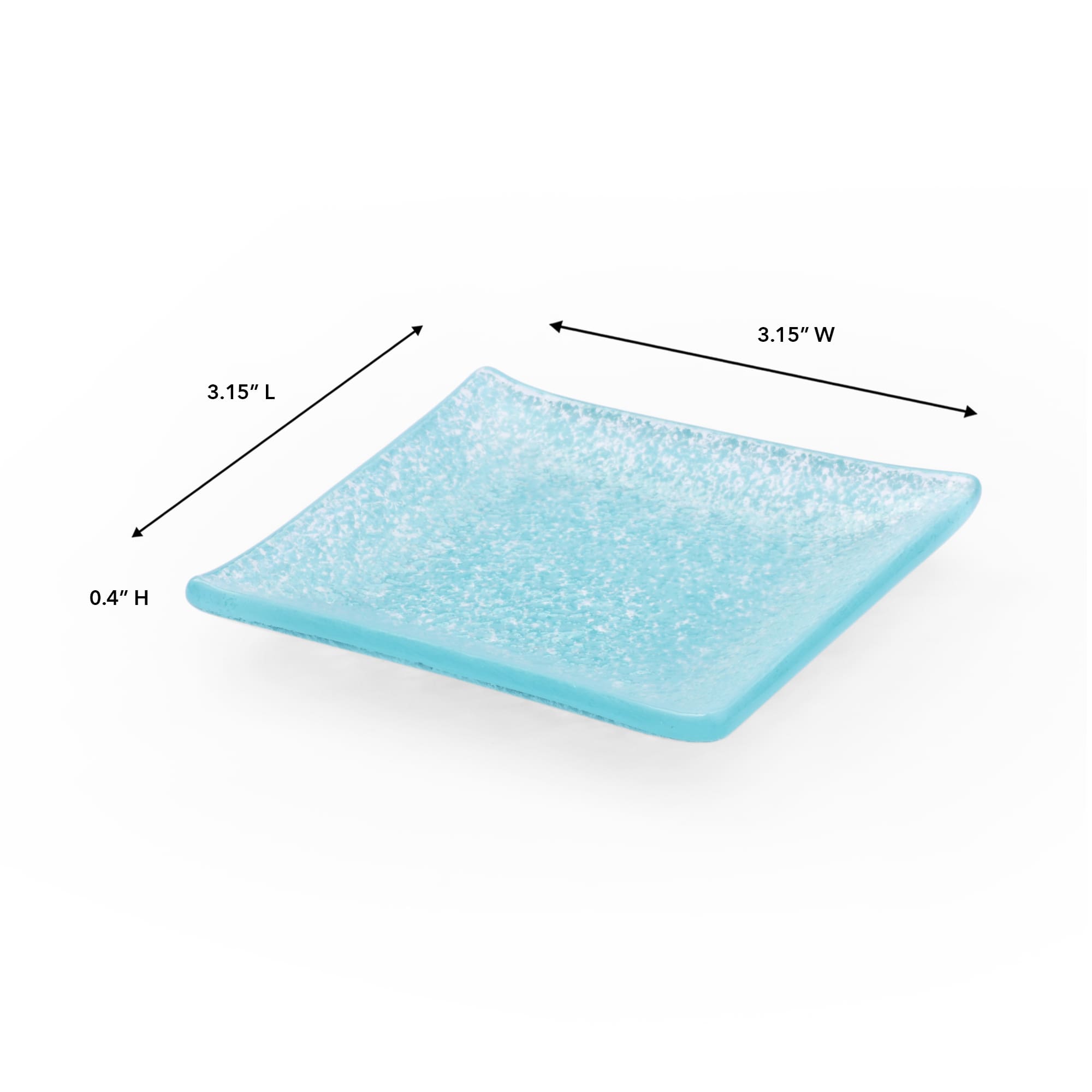 Splendido Mini Square Aqua Glass Plate - Image 2